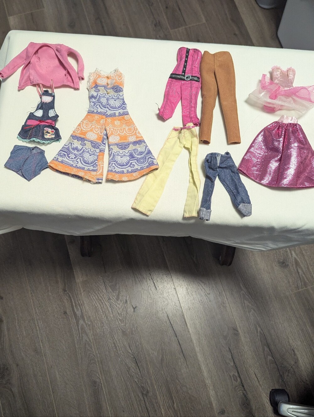 Vintage Fashion  Doll Clothing Lot of 10 Piece.  Includes 70's Style Jumpsuit.